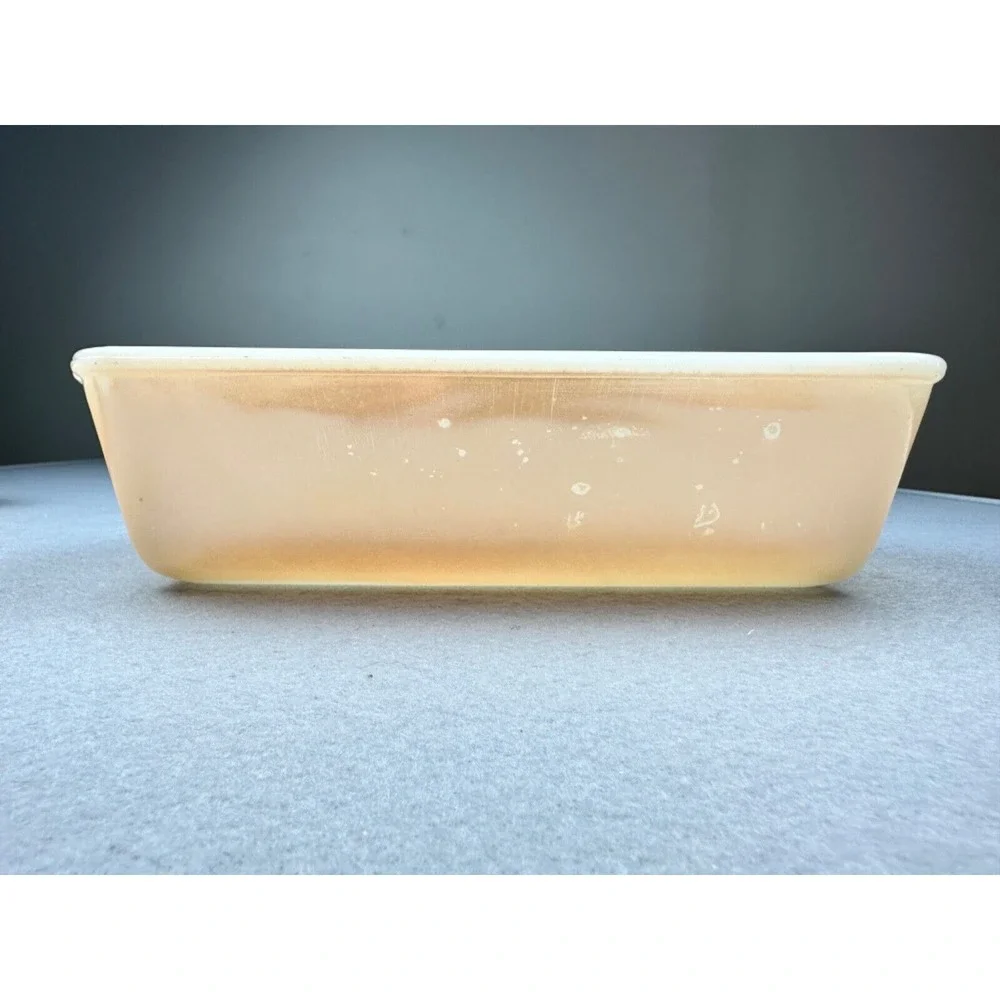 2 Vintage‎ Fire King #410 Peach Lustre 1-1/2 Quart  & #409 1 QT Casserole Pans